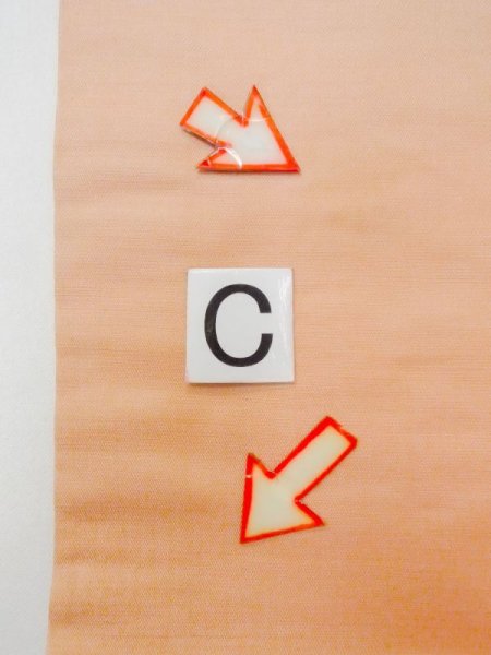 Photo9: N0216I Vintage Japanese Kimono  Pale Coral NAGOYA OBI sash Bird Silk. (Grade B) (9)