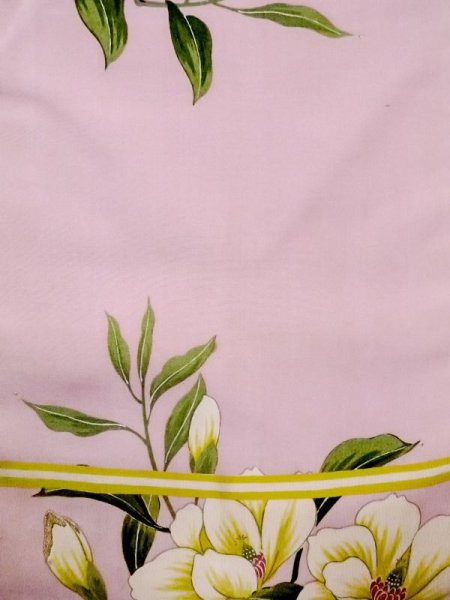 Photo3: N0216L Vintage Japanese Kimono  Pale Pink NAGOYA OBI sash Flower Silk. (Grade C) (3)