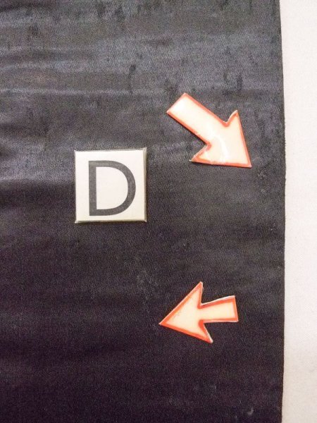 Photo10: N0216O Vintage Japanese Kimono   Black NAGOYA OBI sash Bamboo leaf Silk. (Grade C) (10)