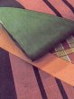 Photo4: N0216R Vintage Japanese Kimono   Green NAGOYA OBI sash Stripes Silk. (Grade D) (4)