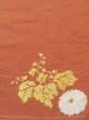 Photo3: N0216V Vintage Japanese Kimono  Grayish Vermilion NAGOYA OBI sash Chrysanthemum Silk. (Grade C) (3)