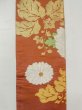 Photo4: N0216V Vintage Japanese Kimono  Grayish Vermilion NAGOYA OBI sash Chrysanthemum Silk. (Grade C) (4)