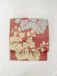 Photo6: N0216W Vintage Japanese Kimono Pale Grayish Red NAGOYA OBI sash KIRI paulownia Silk. (Grade C) (6)