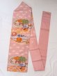 Photo1: N0217A Vintage Japanese Kimono  Light Pink NAGOYA OBI sash Chrysanthemum Synthetic. (Grade C) (1)