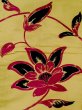 Photo2: N0217B Vintage Japanese Kimono  Grayish Yellow NAGOYA OBI sash Flower Silk. (Grade C) (2)