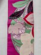 Photo4: N0217C Vintage Japanese Kimono  Vivid Pink NAGOYA OBI sash KIKYO Japanese balloonflower Silk. (Grade D) (4)