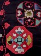 Photo2: N0217D Vintage Japanese Kimono   Black NAGOYA OBI sash Arabesque vine Silk. (Grade D) (2)