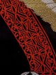 Photo8: N0227A Vintage Japanese Kimono   Black FUKURO OBI sash Arabesque vine Silk. (Grade B) (8)