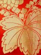 Photo6: N0227F Vintage Japanese Kimono  Shiny Red FUKURO OBI sash Chrysanthemum Silk. (Grade C) (6)