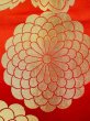 Photo7: N0227F Vintage Japanese Kimono  Shiny Red FUKURO OBI sash Chrysanthemum Silk. (Grade C) (7)