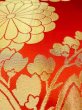 Photo8: N0227F Vintage Japanese Kimono  Shiny Red FUKURO OBI sash Chrysanthemum Silk. (Grade C) (8)