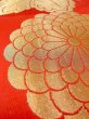 Photo11: N0227F Vintage Japanese Kimono  Shiny Red FUKURO OBI sash Chrysanthemum Silk. (Grade C) (11)