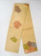 Photo1: N0227G Vintage Japanese Kimono  Shiny Gold FUKURO OBI sash Flower Silk. (Grade C) (1)