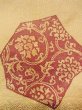 Photo9: N0227G Vintage Japanese Kimono  Shiny Gold FUKURO OBI sash Flower Silk. (Grade C) (9)