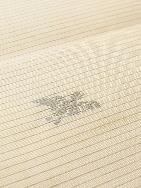 Photo16: N0227I Vintage Japanese Kimono   Ivory FUKURO OBI sash Chrysanthemum Silk. (Grade C) (16)