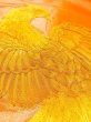 Photo14: N0227J Vintage Japanese Kimono  Shiny Orange FUKURO OBI sash Phoenix Silk. (Grade B) (14)