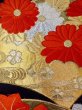 Photo8: Mint N0227K Vintage Japanese Kimono   Black FUKURO OBI sash Chrysanthemum Silk. (Grade A) (8)