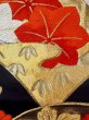 Photo9: Mint N0227K Vintage Japanese Kimono   Black FUKURO OBI sash Chrysanthemum Silk. (Grade A) (9)