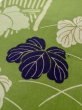 Photo9: N0227P Vintage Japanese Kimono   Green FUKURO OBI sash Flower Silk. (Grade D) (9)