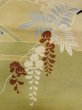 Photo6: N0227Q Vintage Japanese Kimono   Olive NAGOYA OBI sash Japanese wisteria Silk. (Grade C) (6)