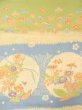 Photo2: N0227S Vintage Japanese Kimono   Yellowish Green FUKURO OBI sash Peony Silk. (Grade C) (2)