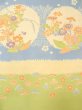 Photo3: N0227S Vintage Japanese Kimono   Yellowish Green FUKURO OBI sash Peony Silk. (Grade C) (3)