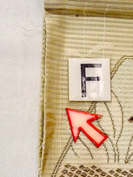 Photo17: N0227W Vintage Japanese Kimono Pale Grayish Yellowish Green FUKURO OBI sash Flower Silk. (Grade D) (17)