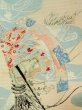 Photo2: N0228B Vintage Japanese Kimono   Ivory FUKURO OBI sash Flower Silk. (Grade C) (2)
