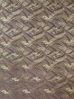 Photo2: N0228D Vintage Japanese Kimono  Grayish Olive FUKURO OBI sash Flower Silk. (Grade C) (2)