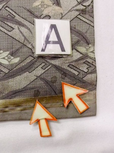 Photo9: N0228D Vintage Japanese Kimono  Grayish Olive FUKURO OBI sash Flower Silk. (Grade C) (9)