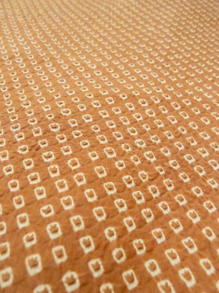 Photo7: N0305A Vintage Japanese women   Brown HAORI short jacket / Silk. Dapple pattern   (Grade C) (7)