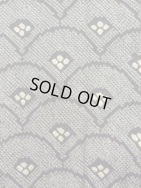 Photo4: N0305C Vintage Japanese women   Black HAORI short jacket / Silk. Wave,   (Grade B) (4)