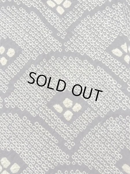 Photo5: N0305C Vintage Japanese women   Black HAORI short jacket / Silk. Wave,   (Grade B) (5)