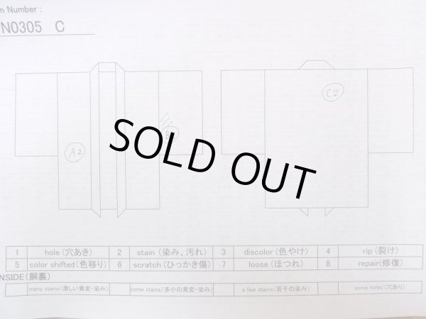 Photo13: N0305C Vintage Japanese women   Black HAORI short jacket / Silk. Wave,   (Grade B) (13)