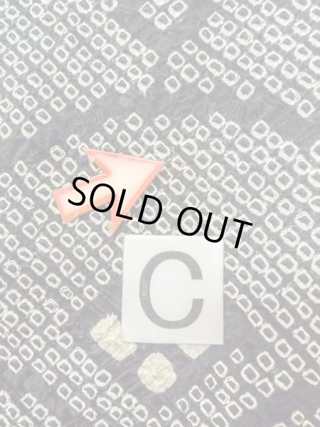 Photo16: N0305C Vintage Japanese women   Black HAORI short jacket / Silk. Wave,   (Grade B) (16)