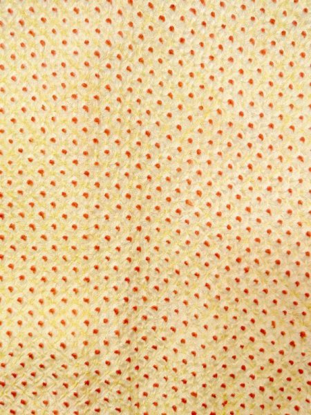 Photo5: Mint N0305D Vintage Japanese women  Pale Yellow HAORI short jacket / Silk. Dot   (Grade A) (5)