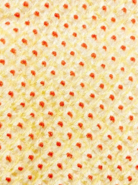 Photo7: Mint N0305D Vintage Japanese women  Pale Yellow HAORI short jacket / Silk. Dot   (Grade A) (7)