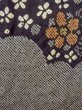 Photo4: N0305E Vintage Japanese women   Black HAORI short jacket / Silk. Flower,   (Grade B) (4)
