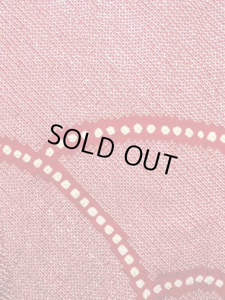 Photo4: N0305F Vintage Japanese women   Red HAORI short jacket / Silk. Dapple pattern   (Grade B) (4)