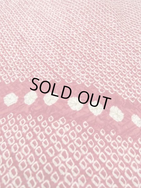 Photo8: N0305F Vintage Japanese women   Red HAORI short jacket / Silk. Dapple pattern   (Grade B) (8)