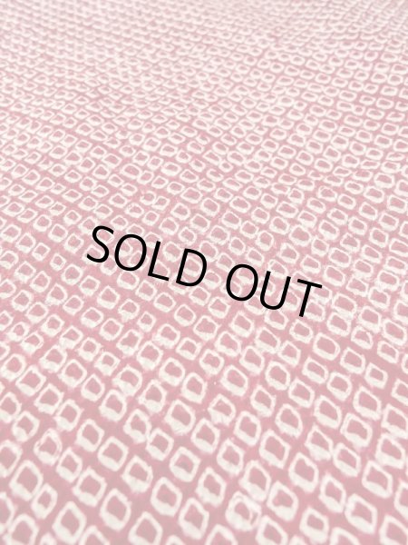 Photo10: N0305F Vintage Japanese women   Red HAORI short jacket / Silk. Dapple pattern   (Grade B) (10)