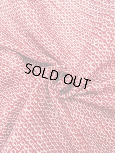 Photo11: N0305F Vintage Japanese women   Red HAORI short jacket / Silk. Dapple pattern   (Grade B) (11)