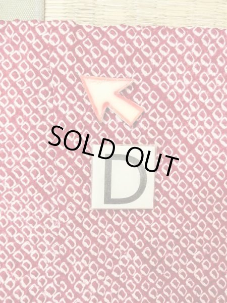 Photo17: N0305F Vintage Japanese women   Red HAORI short jacket / Silk. Dapple pattern   (Grade B) (17)