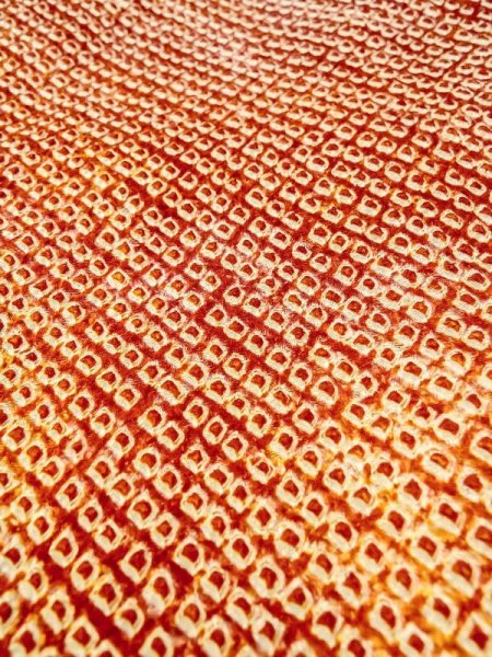 Photo10: Mint N0305G Vintage Japanese women   Vermilion HAORI short jacket / Silk. Flower,   (Grade A) (10)