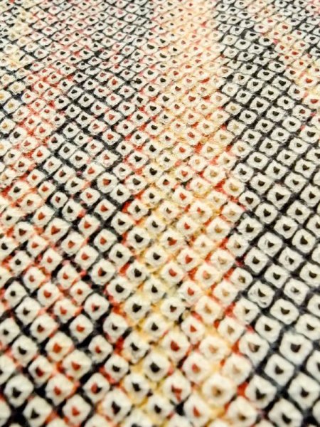 Photo9: Mint N0305I Vintage Japanese women   Multi Color HAORI short jacket / Silk. Stripes,   (Grade A) (9)