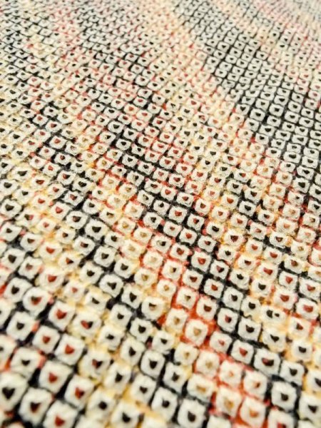 Photo10: Mint N0305I Vintage Japanese women   Multi Color HAORI short jacket / Silk. Stripes,   (Grade A) (10)