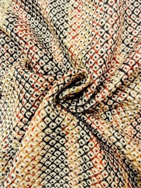 Photo11: Mint N0305I Vintage Japanese women   Multi Color HAORI short jacket / Silk. Stripes,   (Grade A) (11)