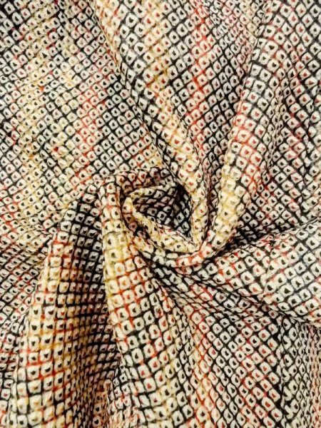 Photo12: Mint N0305I Vintage Japanese women   Multi Color HAORI short jacket / Silk. Stripes,   (Grade A) (12)