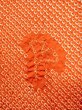 Photo6: N0305J Vintage Japanese women  Vivid Orange HAORI short jacket / Silk. Dapple pattern Gingko nut leaf pattern  (Grade B) (6)