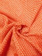 Photo11: N0305J Vintage Japanese women  Vivid Orange HAORI short jacket / Silk. Dapple pattern Gingko nut leaf pattern  (Grade B) (11)
